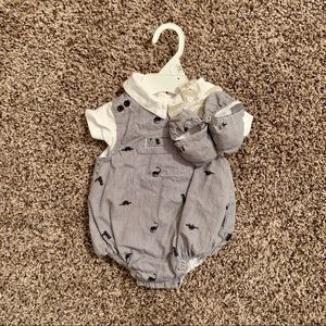 Tommy Bahama Baby Bubble Romper and Shoes
